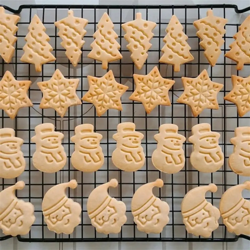 4-Piece Festive Christmas Cookie Plunger Cutters