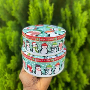 Christmas Holiday Tin Boxes - Round & Stackable