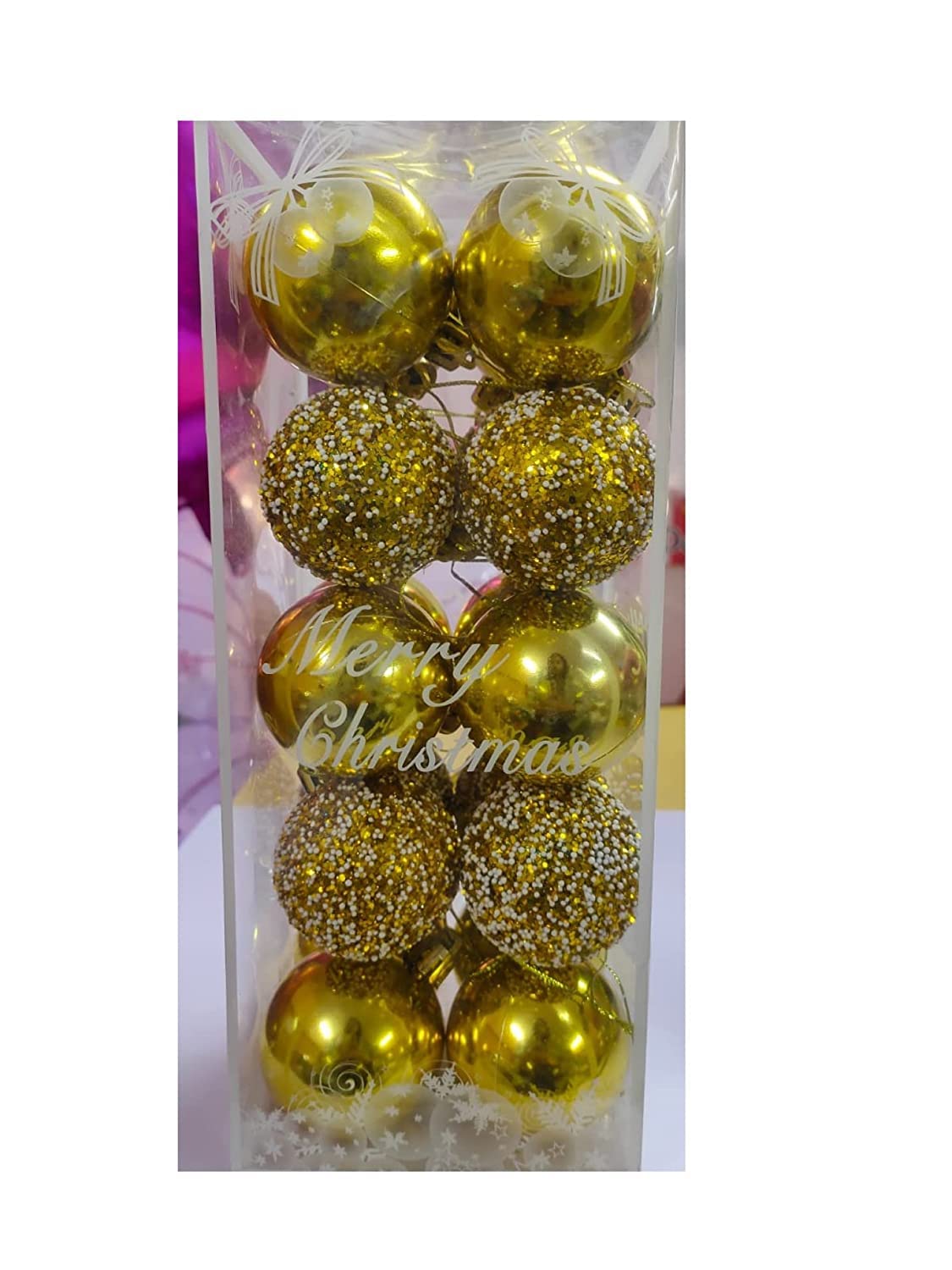 Gold Christmas Tree Hanging Balls - 20 pcs