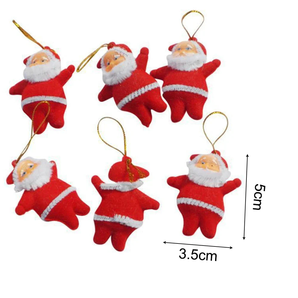 Mini Santa Claus Doll Pendant Hanging Ornaments, 6pcs