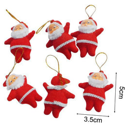 Mini Santa Claus Doll Pendant Hanging Ornaments, 6pcs