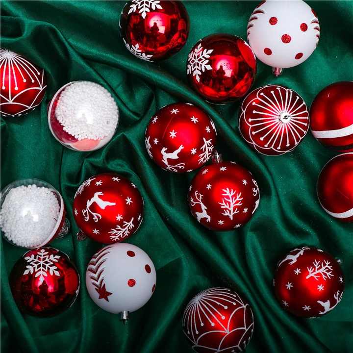 Plastic Christmas Ball Ornament for Home Decorations - 8cm