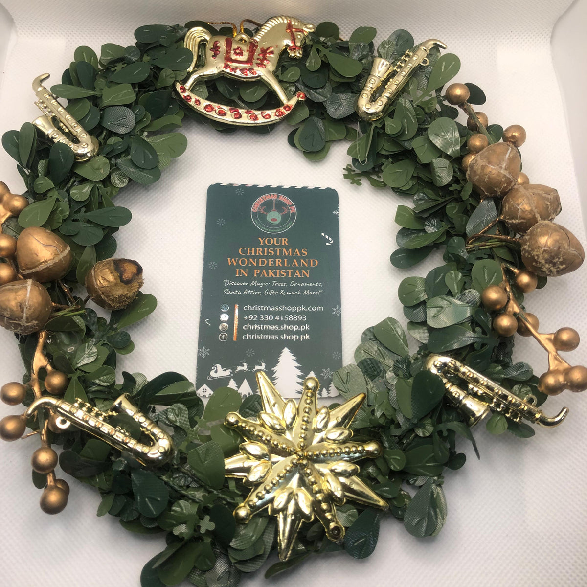 Christmas Wreath for Front Door – Gold & Silver