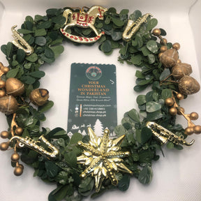 Christmas Wreath for Front Door – Gold & Silver