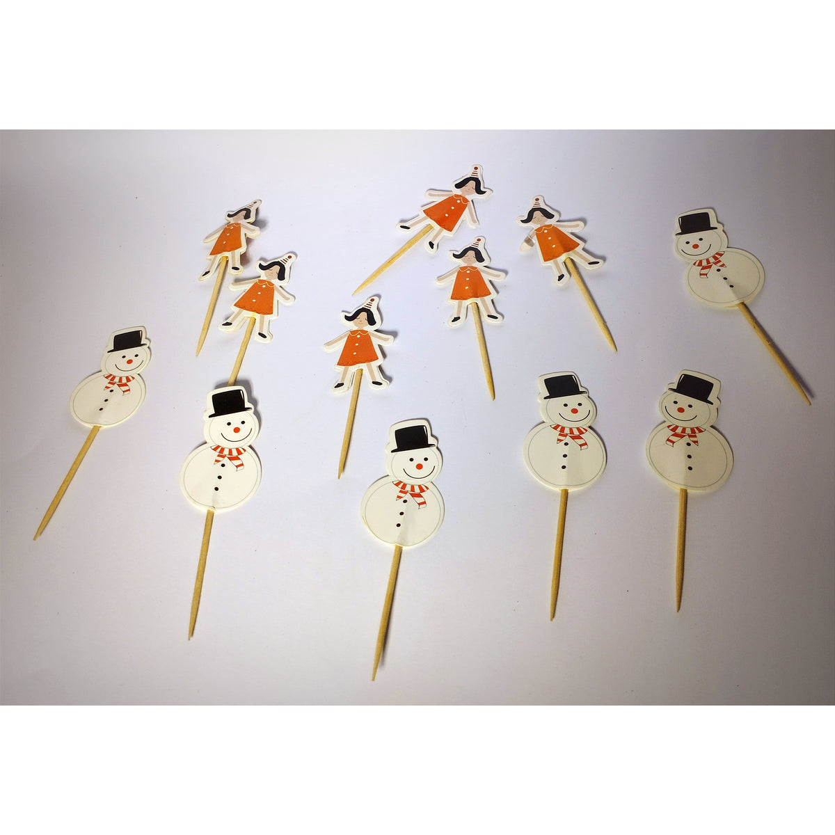 Christmas-Themed Toothpick Cake Topper Sticks 10 piece pack