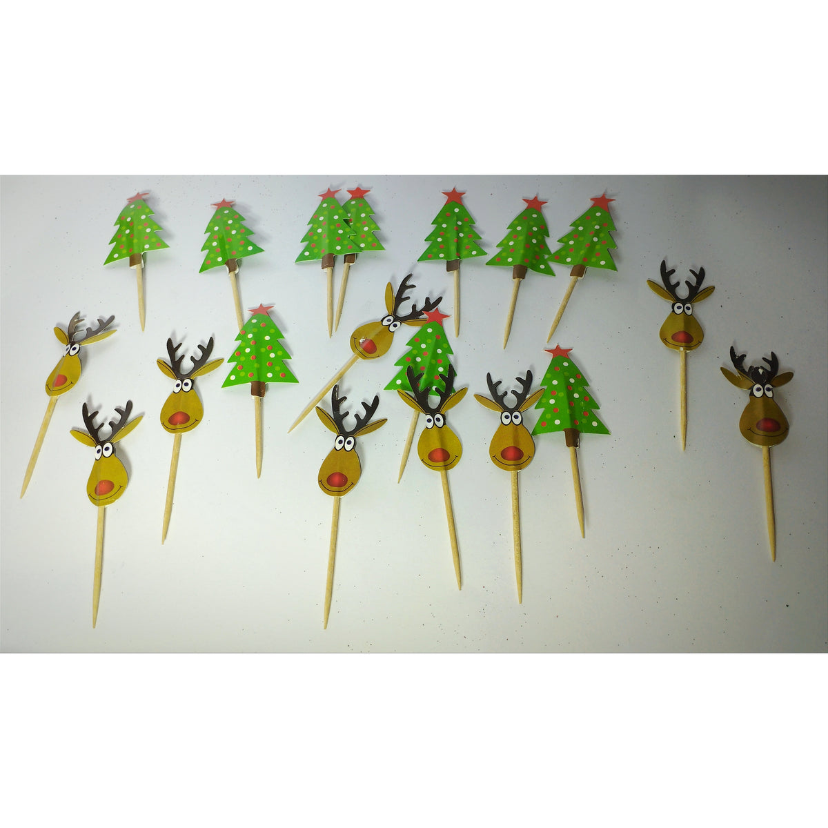 Christmas-Themed Toothpick Cake Topper Sticks 10 piece pack