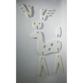 White 3D Reindeer Tabletop Decoration